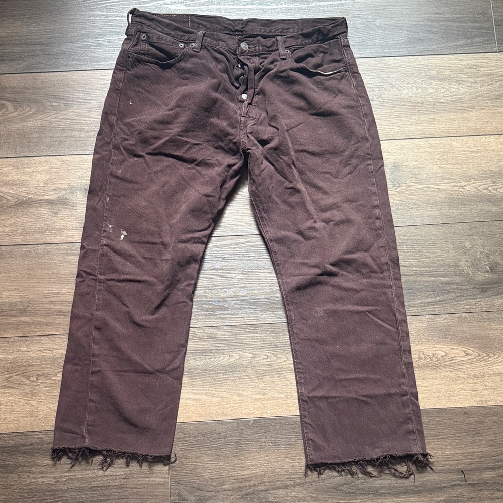 Levi's 501 Straight Leg Pants in Dark Brown
